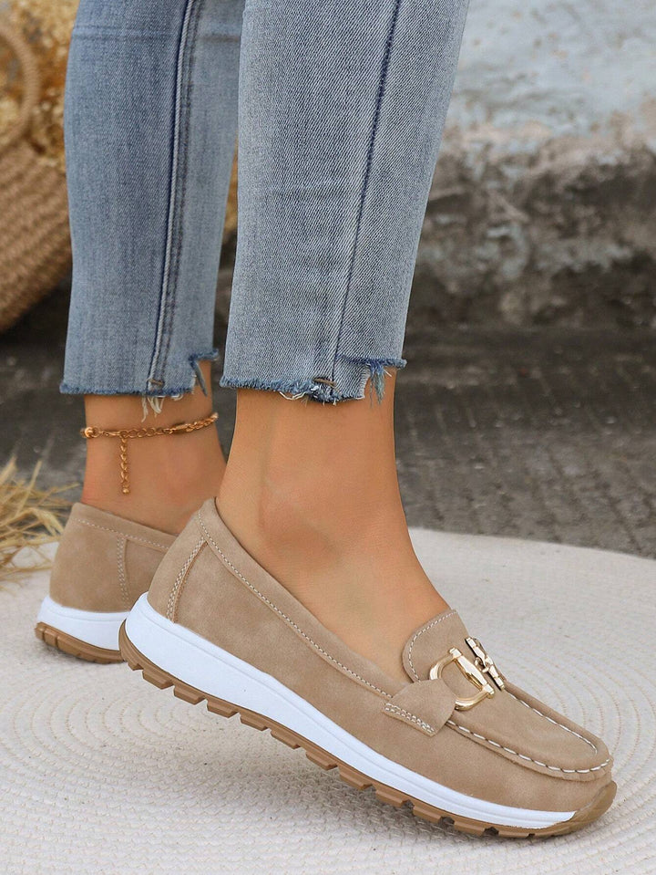 Lilly - Sleek Buckle Flat Loafers