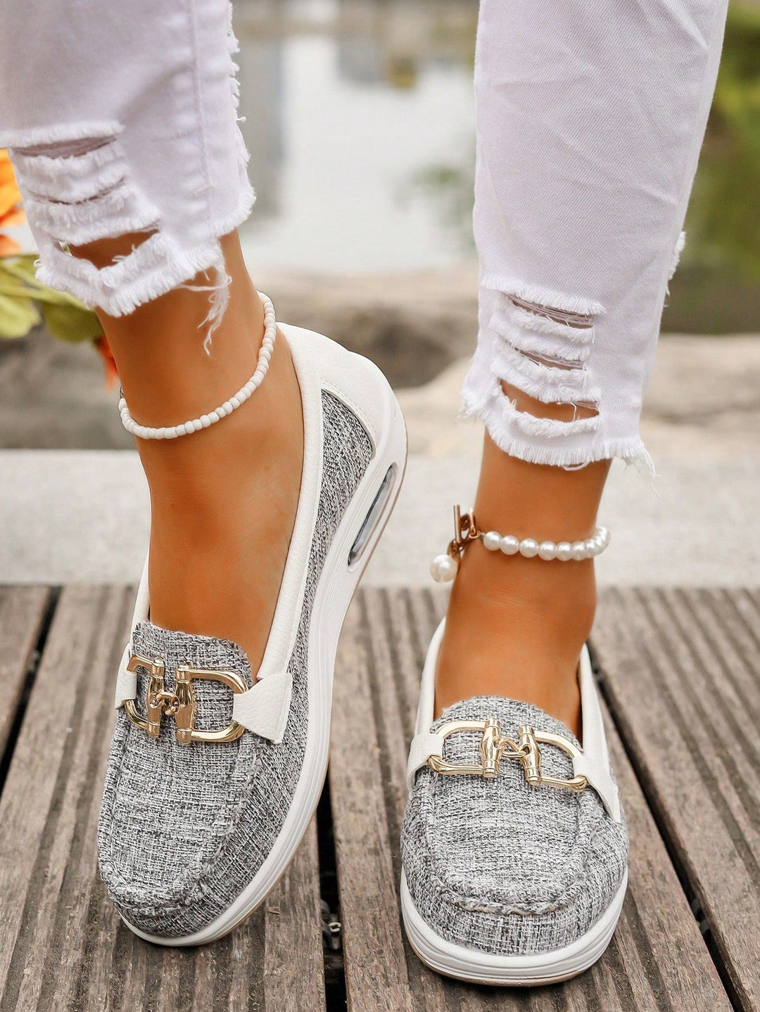 Lilly - Sleek Buckle Flat Loafers
