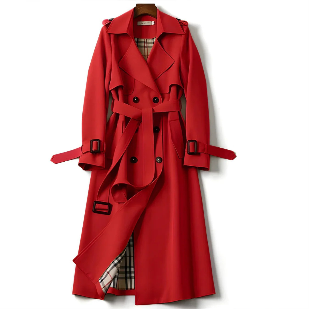 Ivory Saige Elegant Trench Coat with Timeless Style