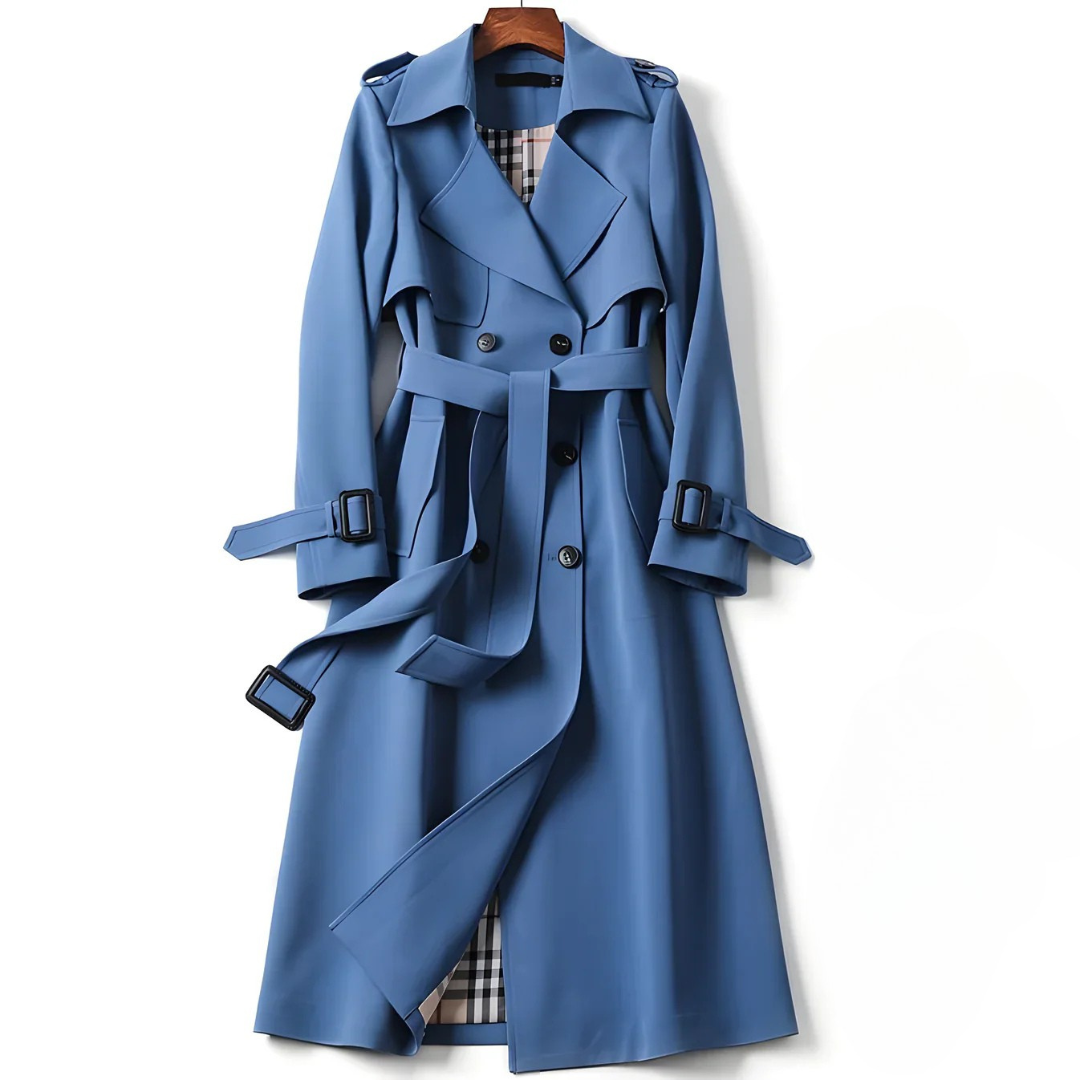 Ivory Saige Elegant Trench Coat with Timeless Style