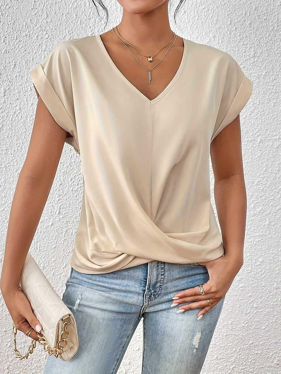 Maya | V-Neck Top with Twist Front Design