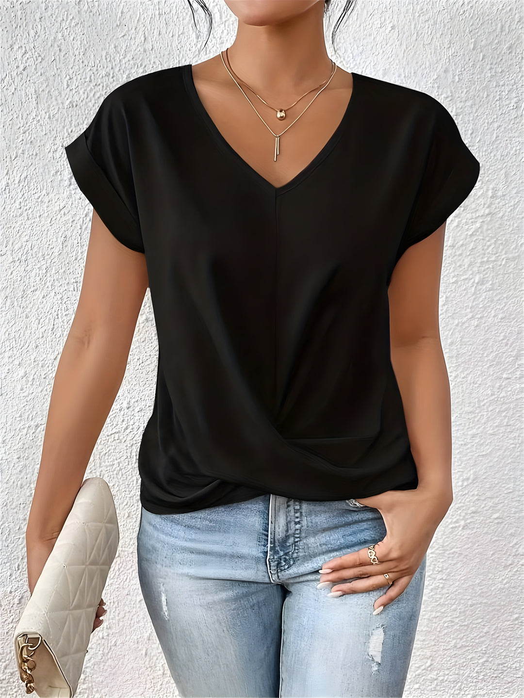 Maya | V-Neck Top with Twist Front Design