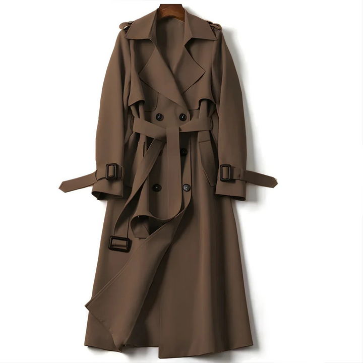 Ivory Saige Elegant Trench Coat with Timeless Style