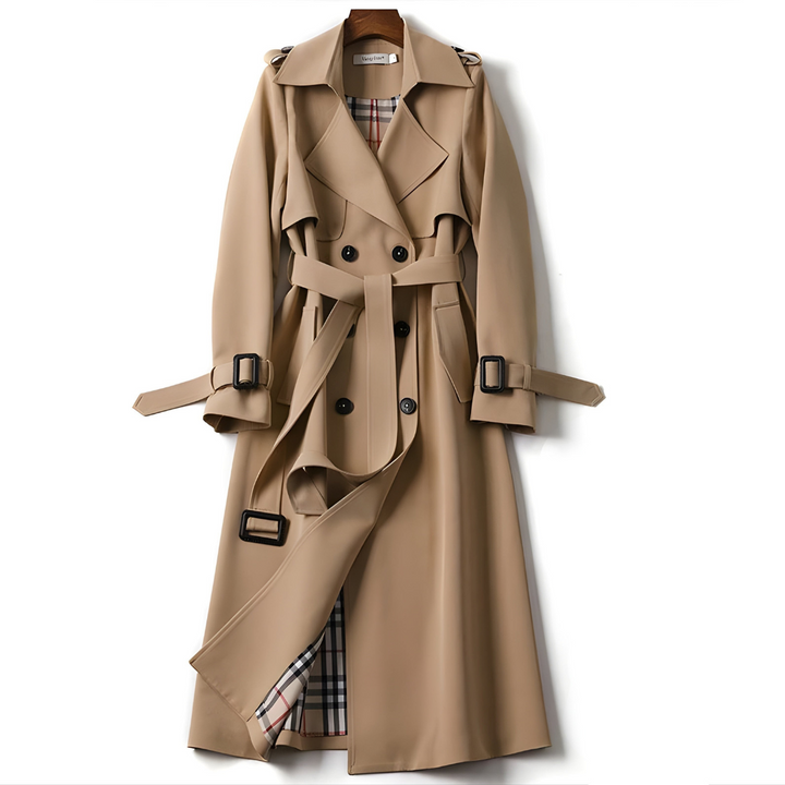Ivory Saige Elegant Trench Coat with Timeless Style