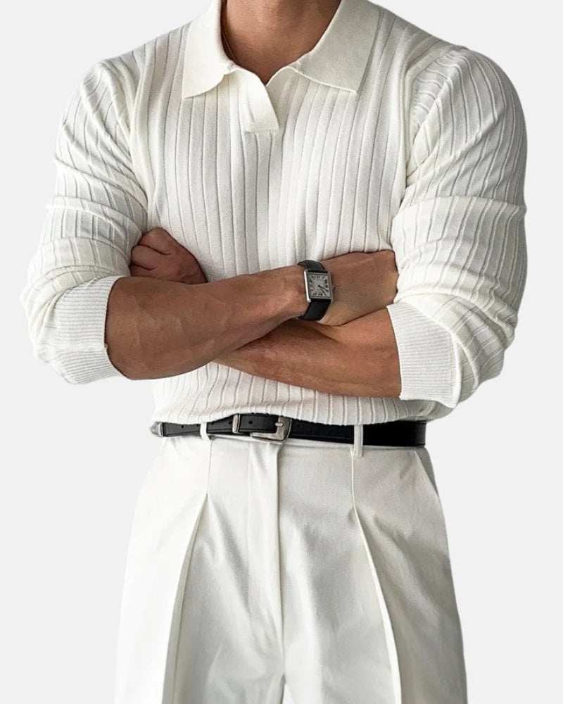 Ribbed Polo Sweatshirt by Hampton
