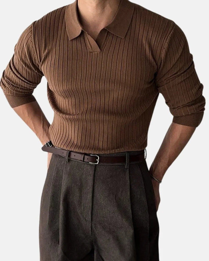 Ribbed Polo Sweatshirt by Hampton