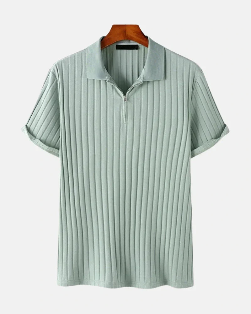 Ribbed Zip Polo by Stratus