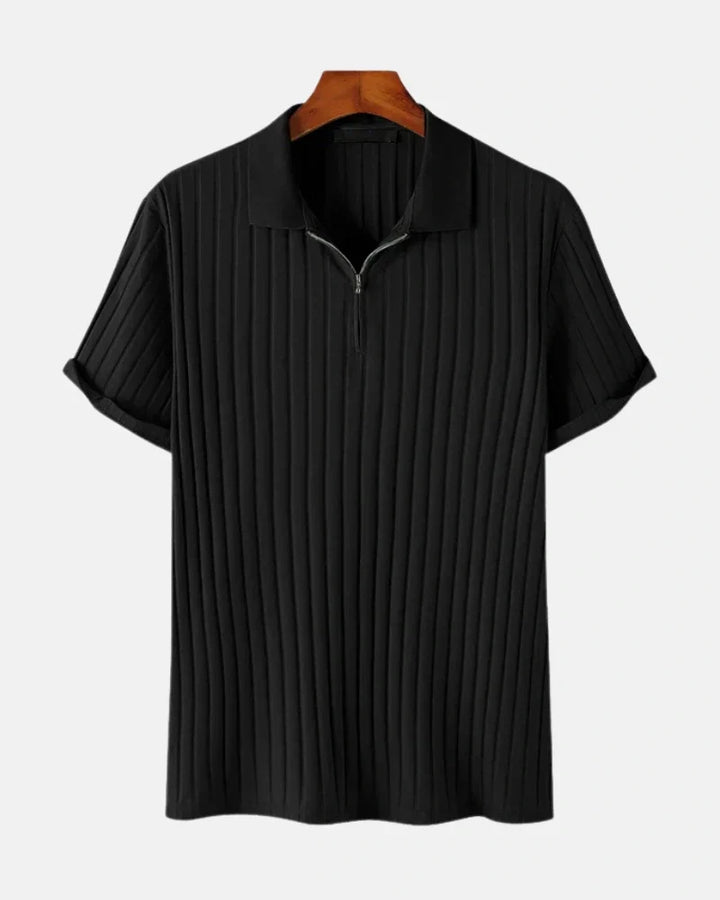 Ribbed Zip Polo by Stratus
