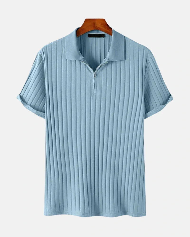 Ribbed Zip Polo by Stratus