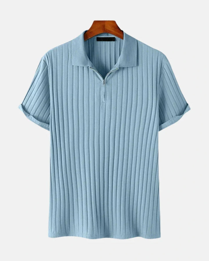 Ribbed Zip Polo by Stratus