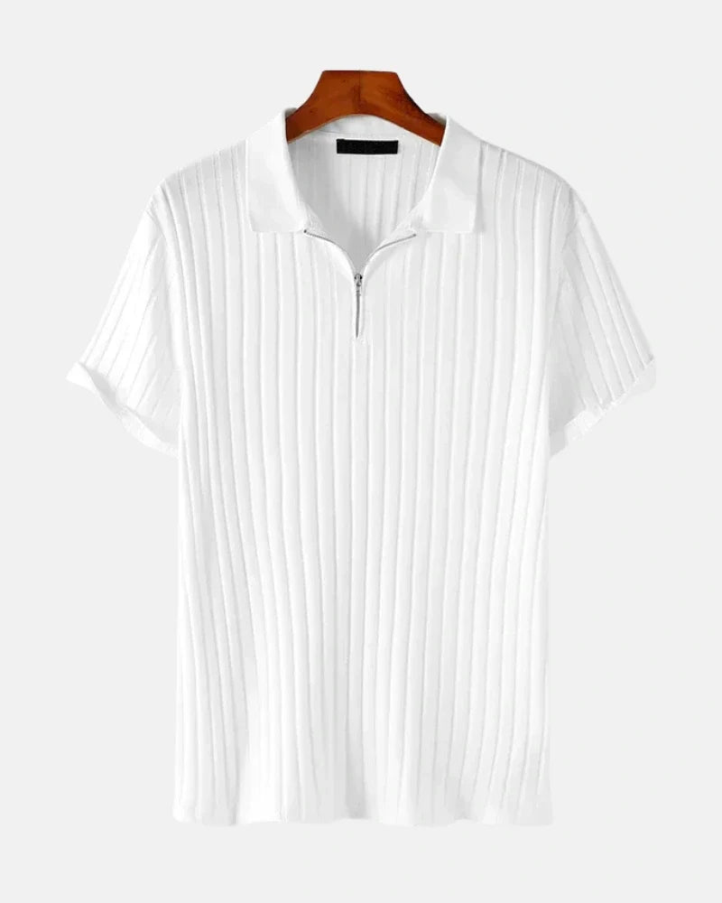 Ribbed Zip Polo by Stratus