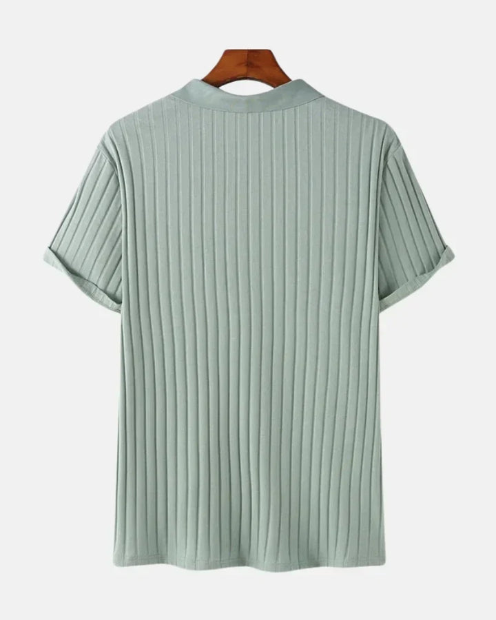 Ribbed Zip Polo by Stratus