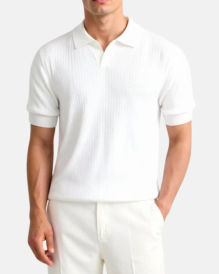 Textured Cotton Polo Shirt