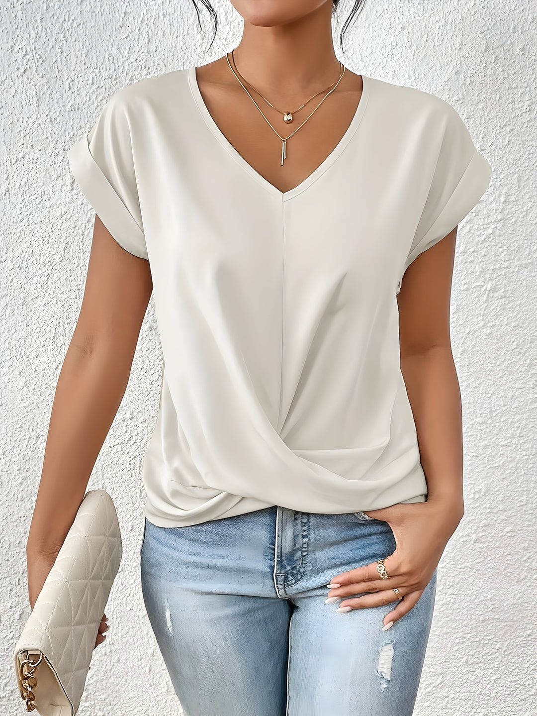 Maya | V-Neck Top with Twist Front Design