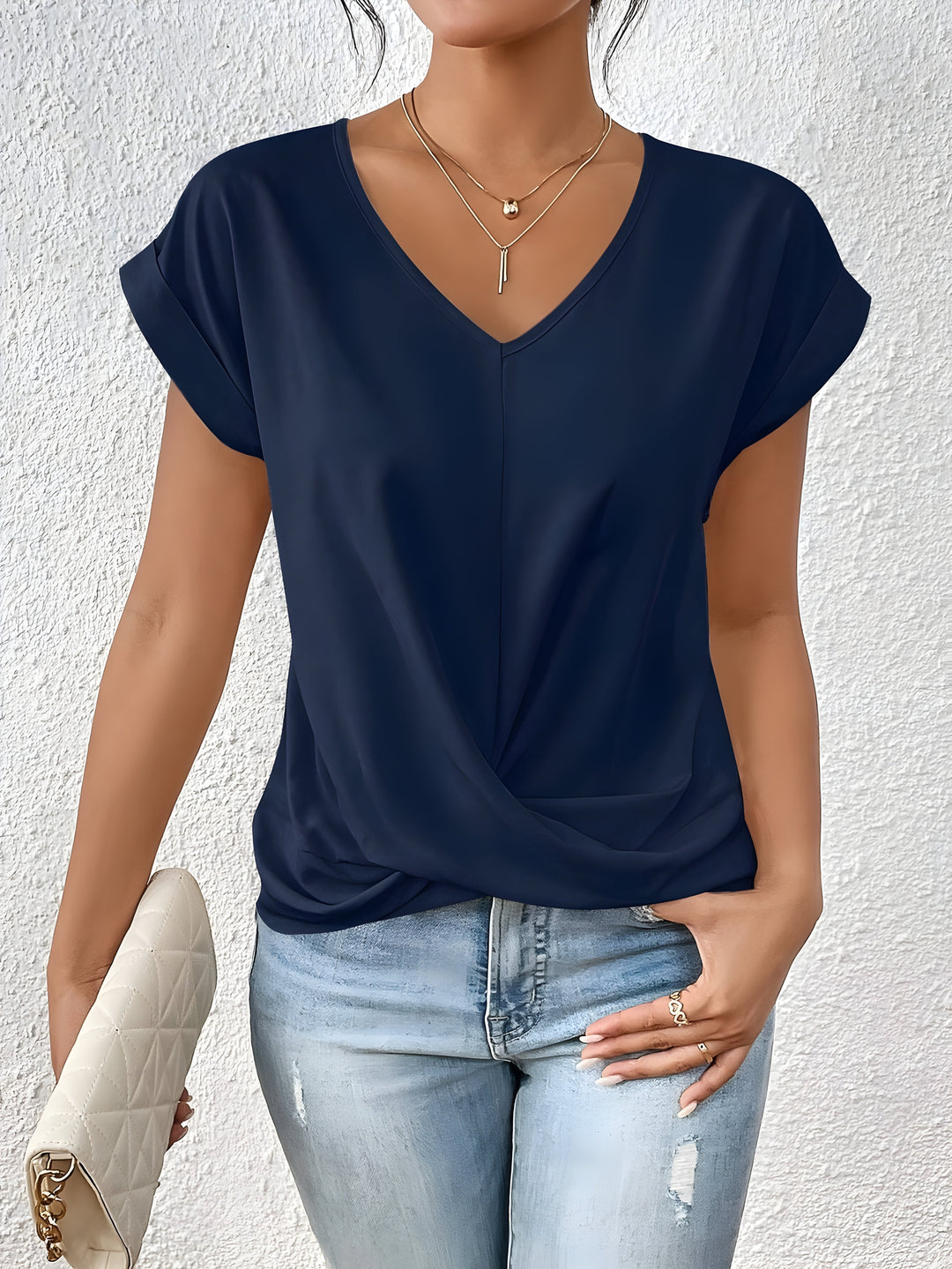 Maya | V-Neck Top with Twist Front Design
