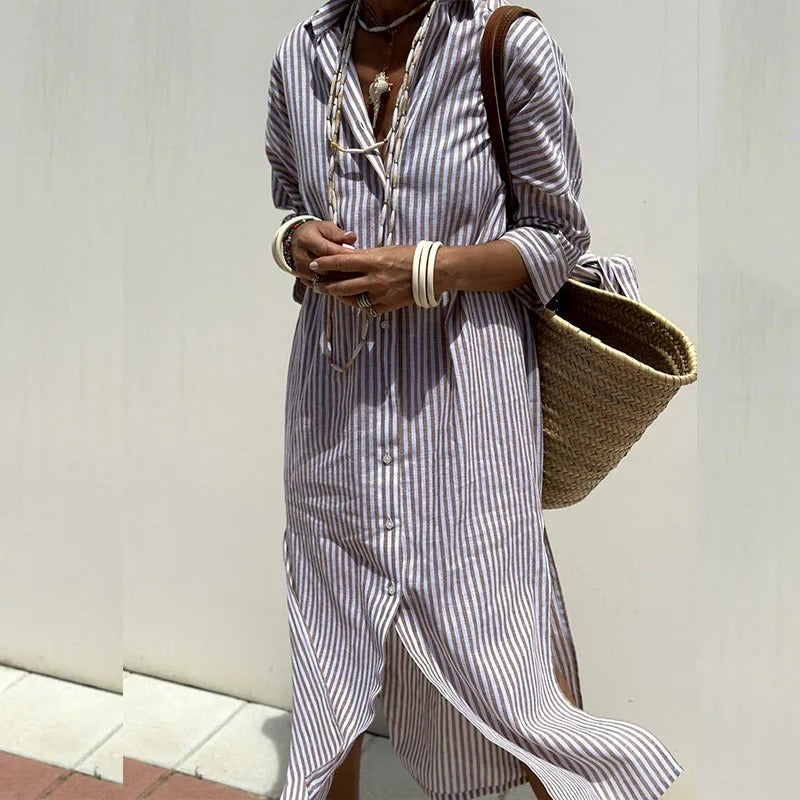 Armelle | Striped Midi Dress