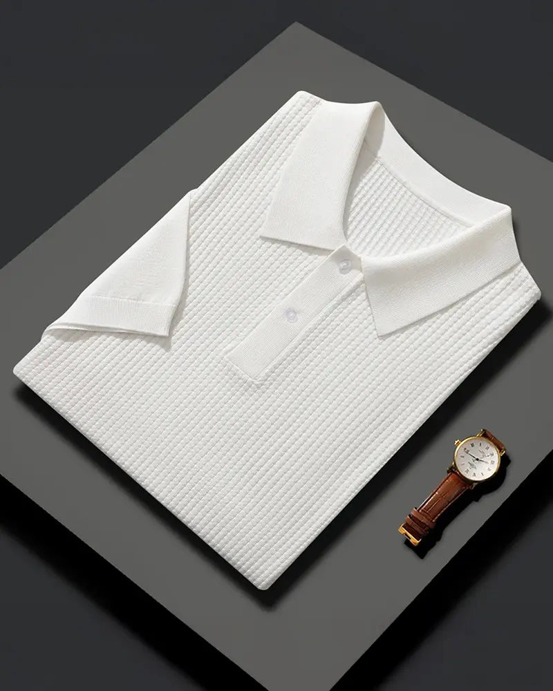 Silk Polo Shirt in Mulberry
