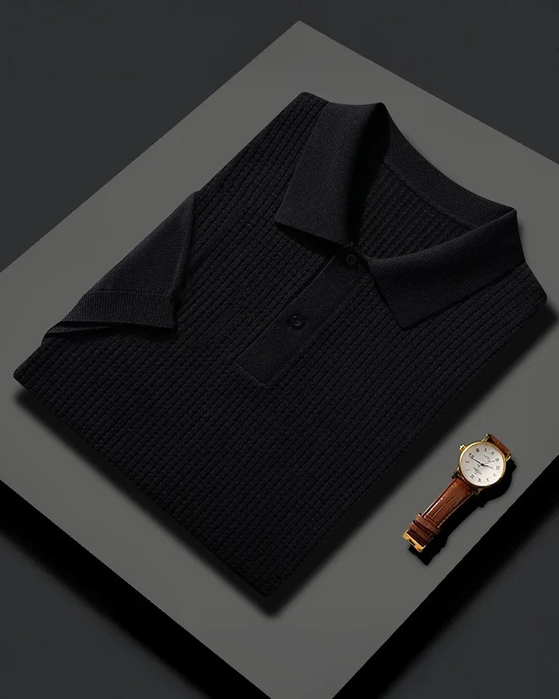 Silk Polo Shirt in Mulberry