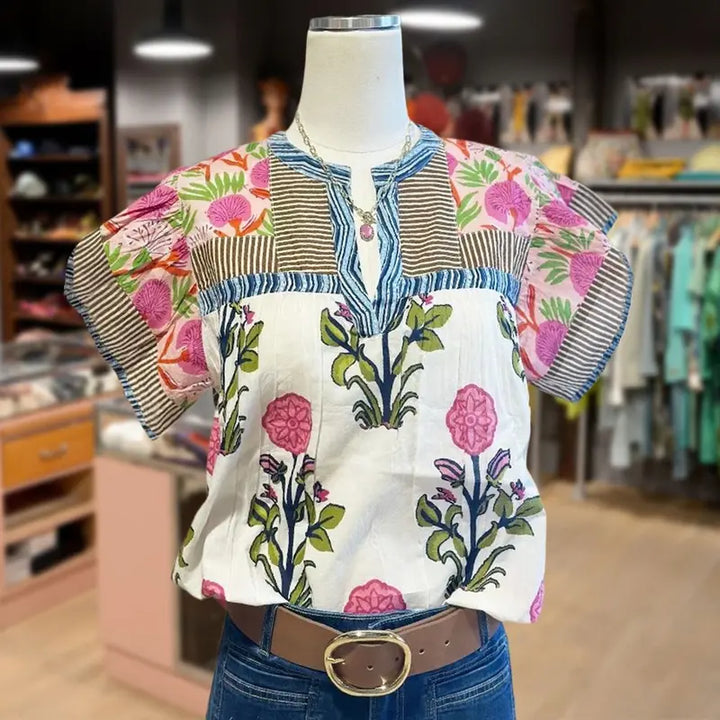 Sarah | Bohemian Embroidered Top