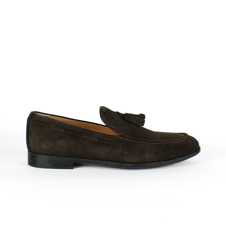 Brown Suede Moccasins with Tassels