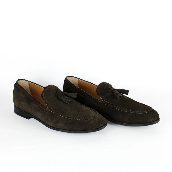 Brown Suede Moccasins with Tassels