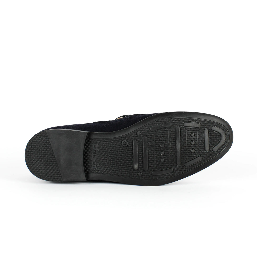 Blue Suede Moccasins with Tassels
