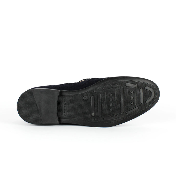 Blue Suede Moccasins with Tassels
