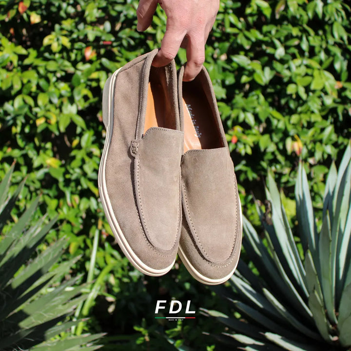 Portofino Suede Sand Moccasins