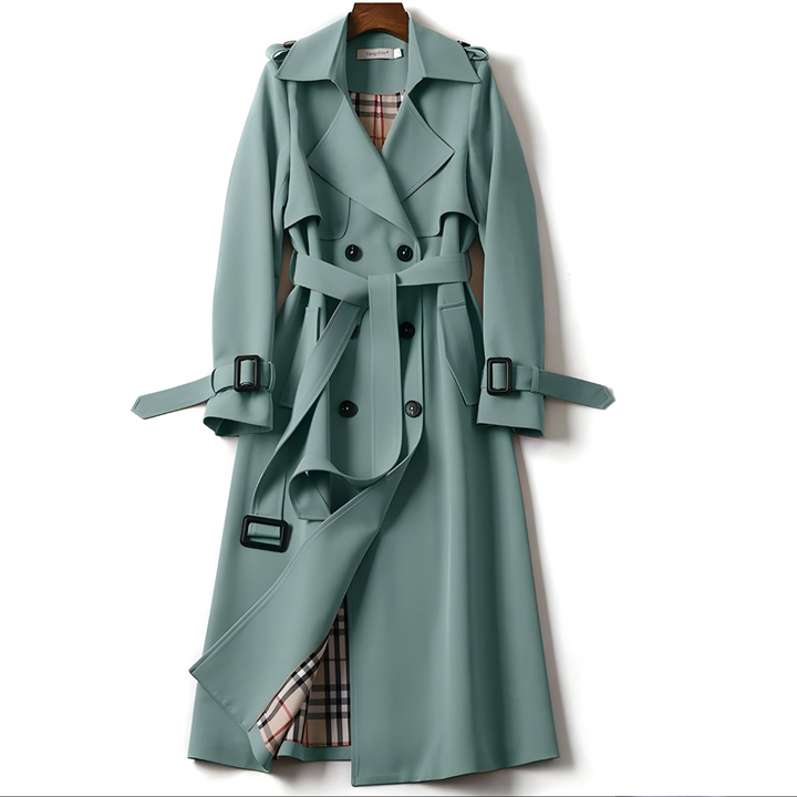 Ivory Saige Elegant Trench Coat with Timeless Style