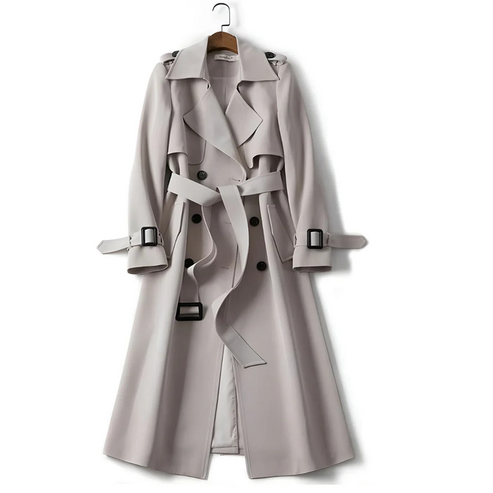Ivory Saige Elegant Trench Coat with Timeless Style