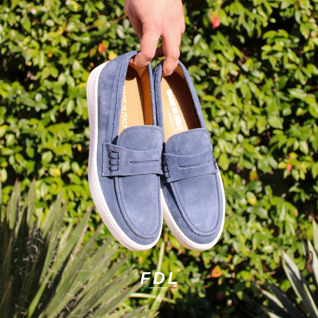 Capri Suede Denim Moccasins
