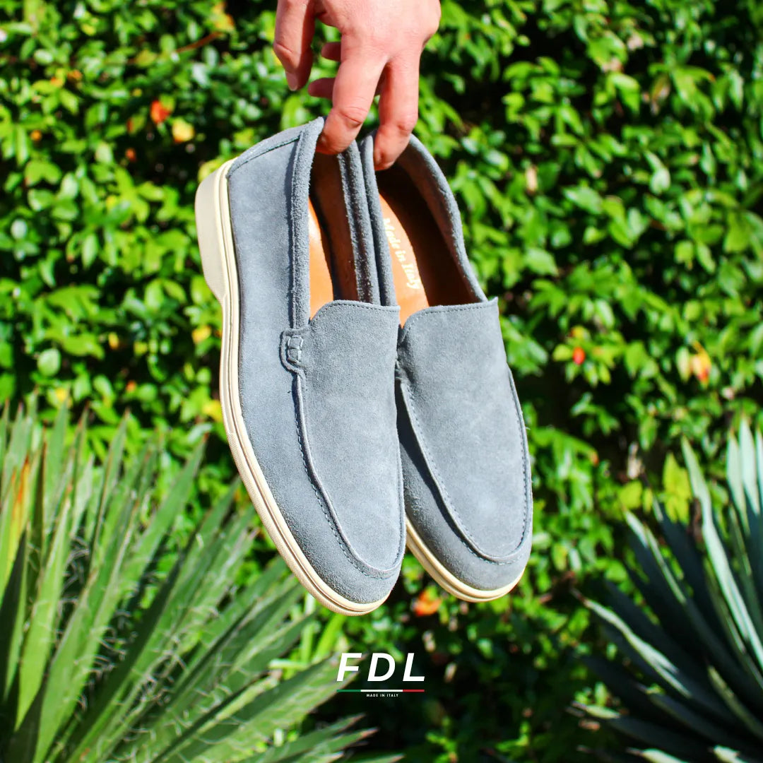 Portofino Suede Gray Moccasins