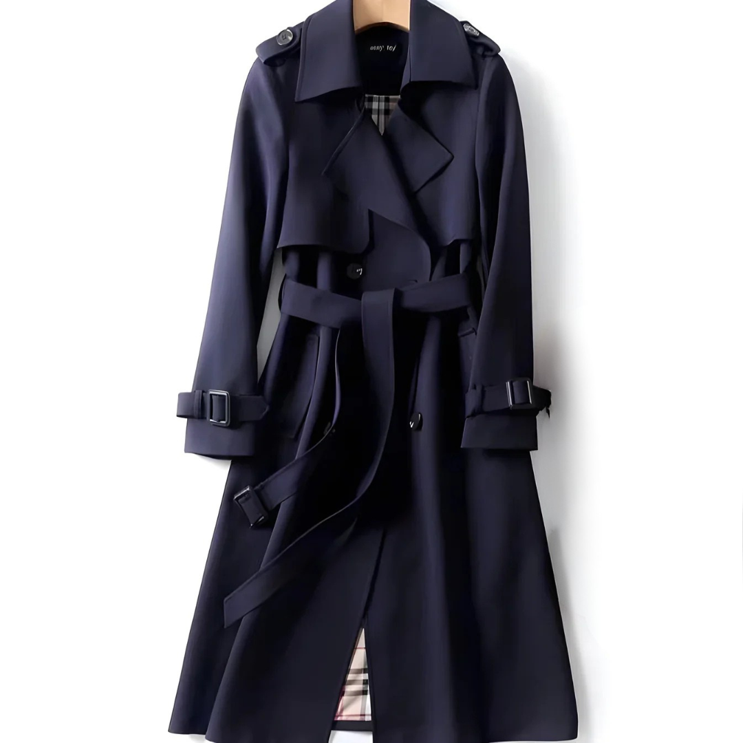 Ivory Saige Elegant Trench Coat with Timeless Style