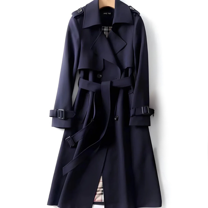 Ivory Saige Elegant Trench Coat with Timeless Style