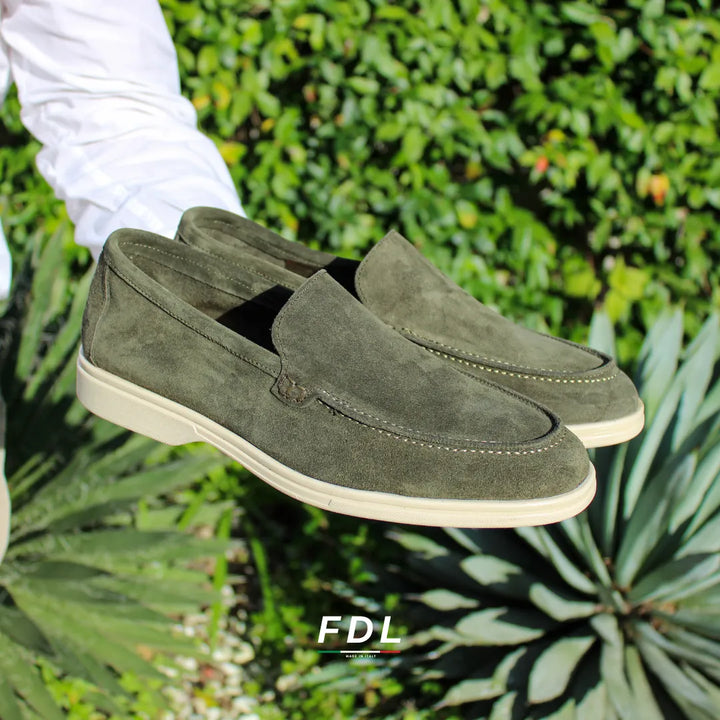Portofino Suede Moccasins in Green