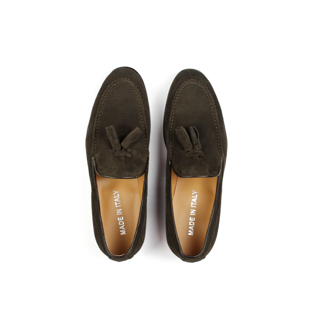 Brown Suede Moccasins with Tassels