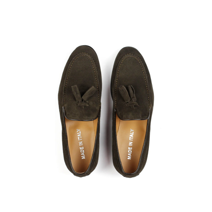 Brown Suede Moccasins with Tassels