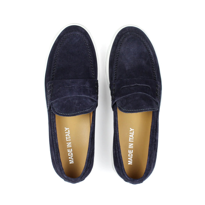 Blue Suede Capri Moccasins