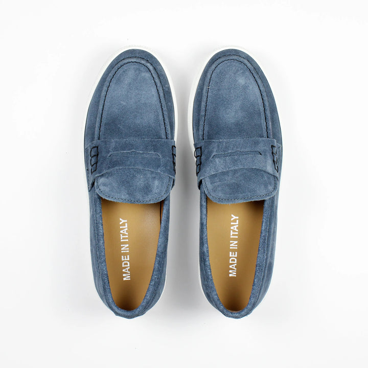 Capri Suede Denim Moccasins