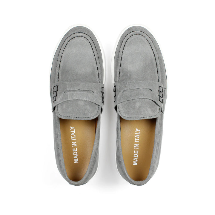 Gray Suede Capri Moccasins