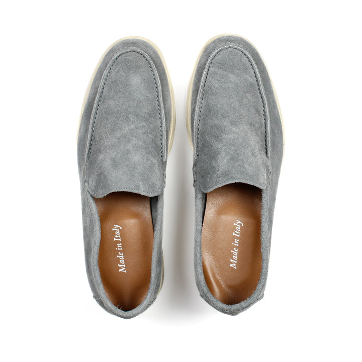 Portofino Suede Gray Moccasins