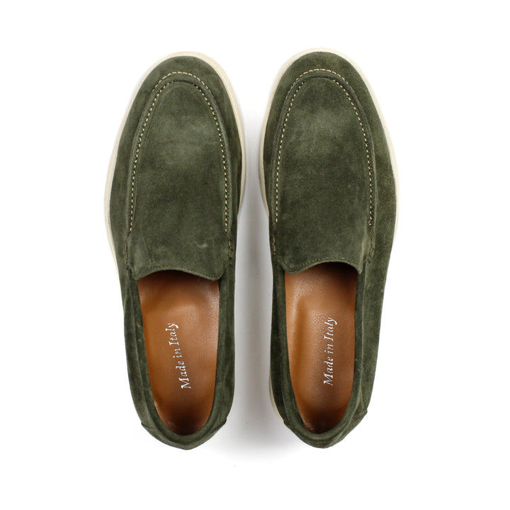 Portofino Suede Moccasins in Green