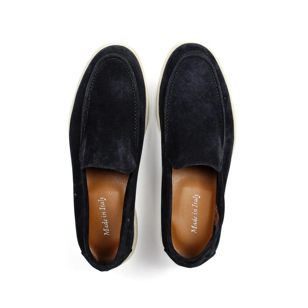 Portofino Suede Blue Moccasins