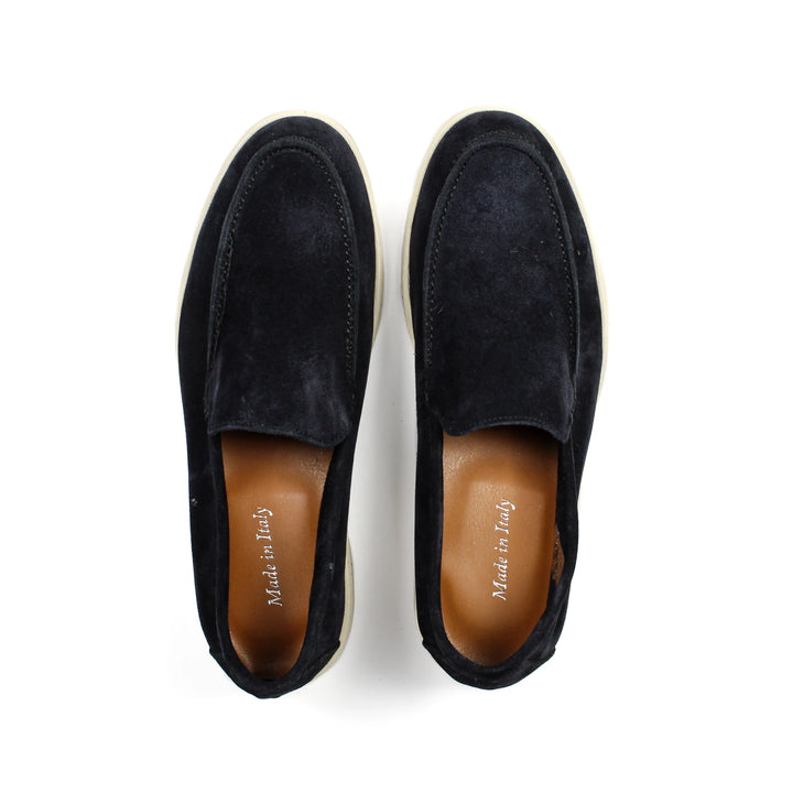 Portofino Suede Blue Moccasins