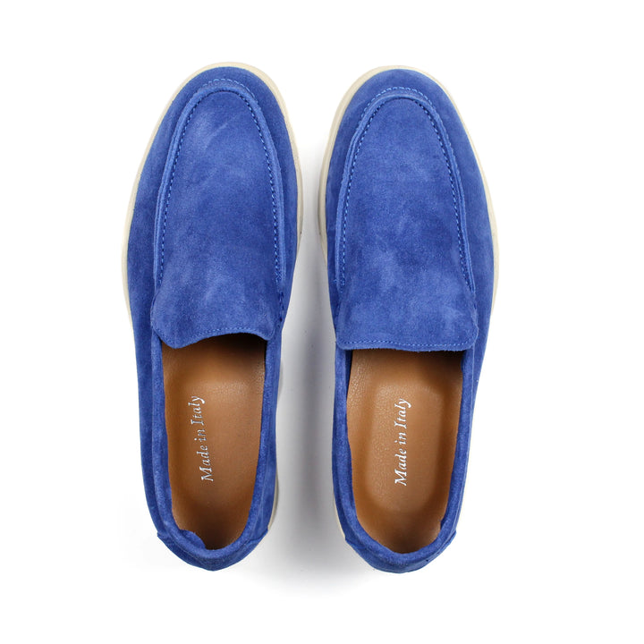 Portofino Suede Moccasins in Electric Blue