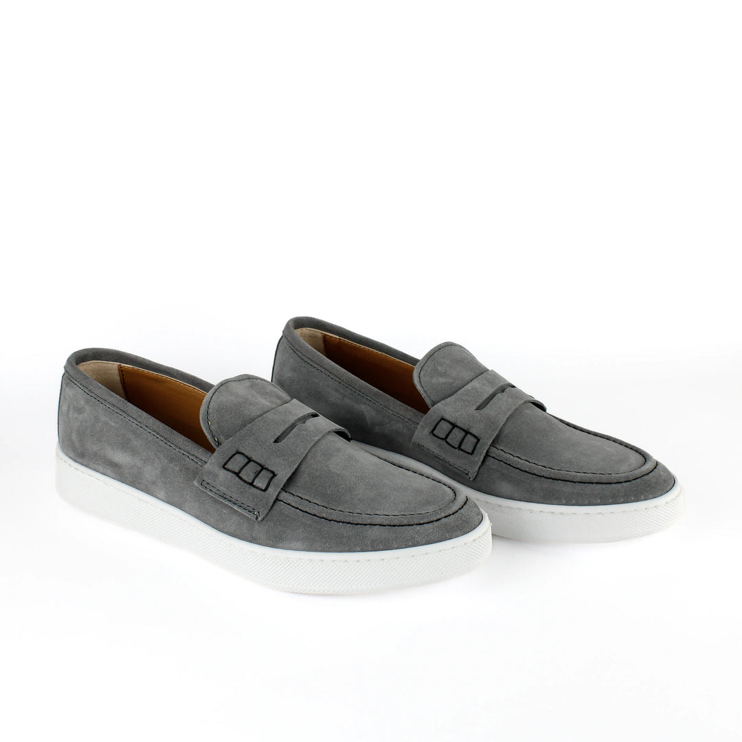 Gray Suede Capri Moccasins