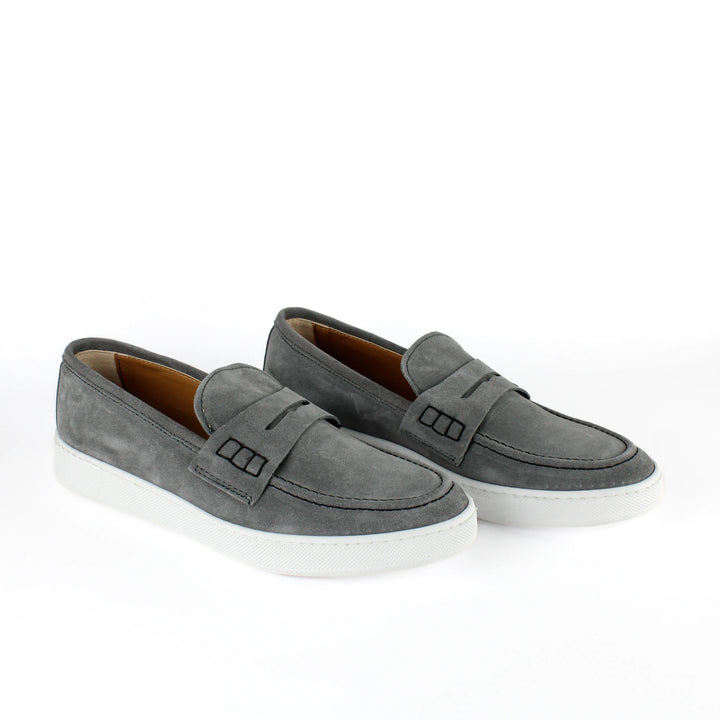 Gray Suede Capri Moccasins