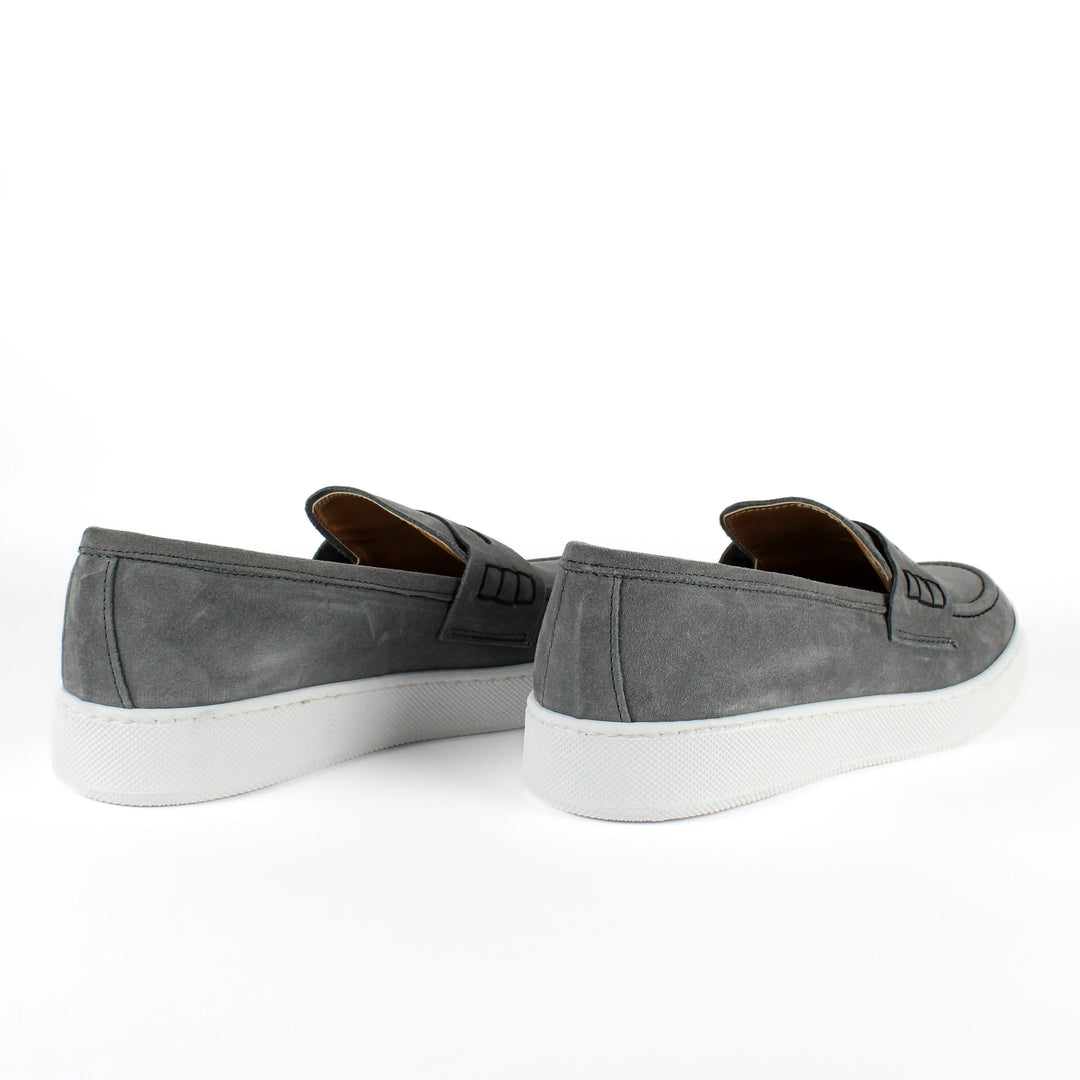 Gray Suede Capri Moccasins