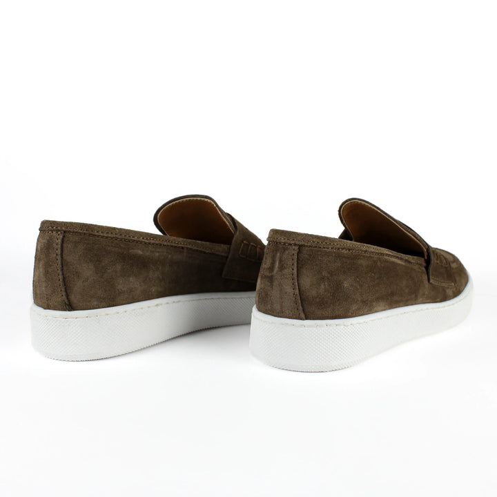 Taupe Suede Capri Moccasins