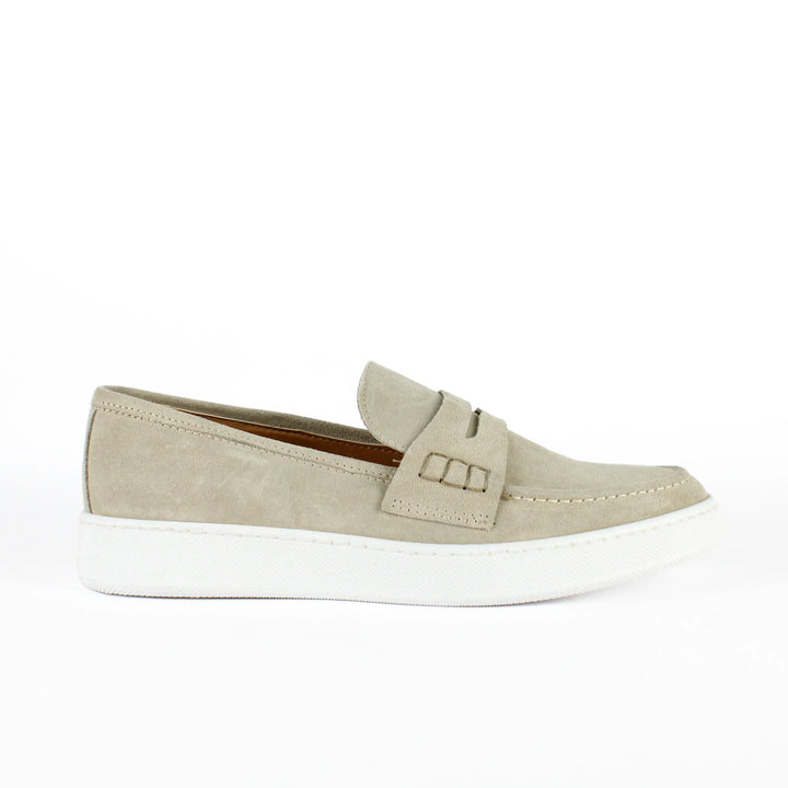 Beige Suede Capri Moccasins